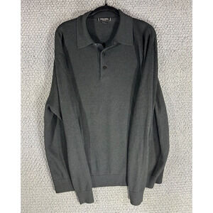 Oggi Moda by Raffi Wool Blend Polo Sweater Black Long Sleeve / Men's Large